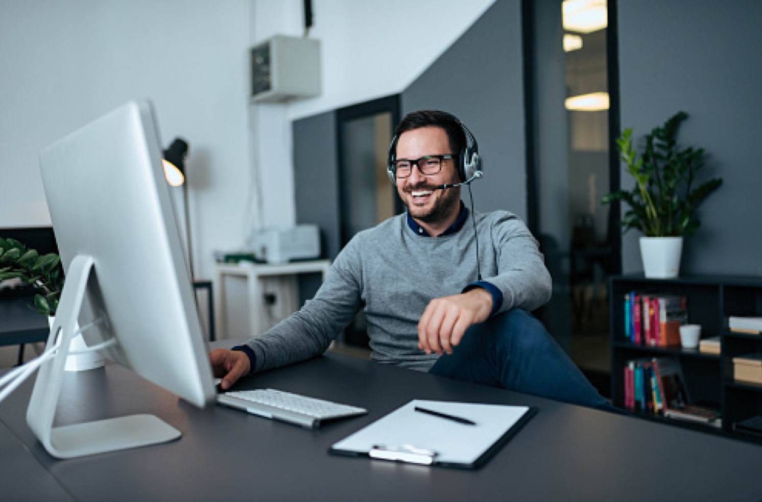 Support Representative with Headset