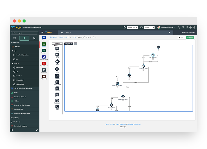 3CLogic ServiceNow ITSM IVR