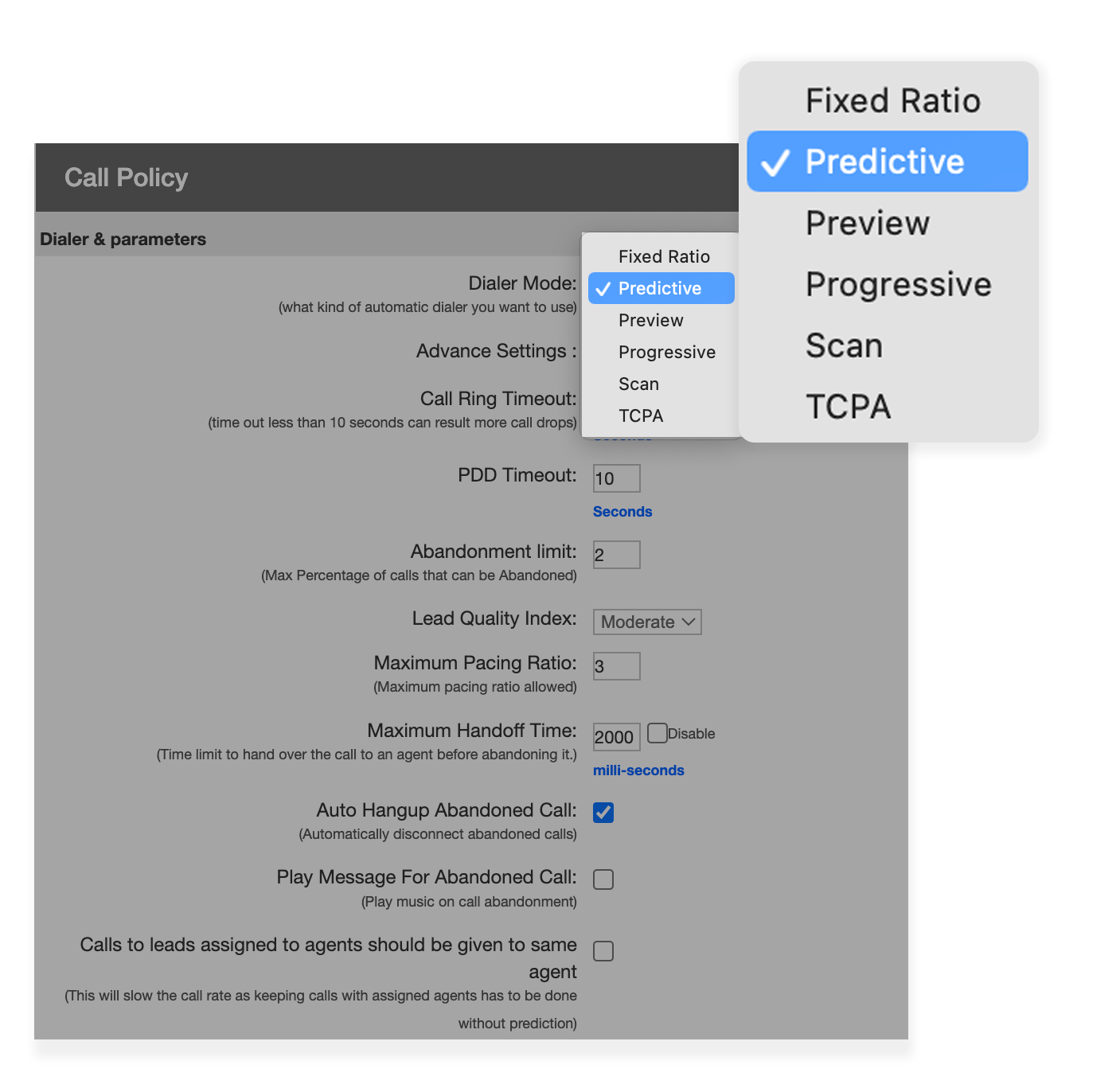 3CLogic_Dialer_Options