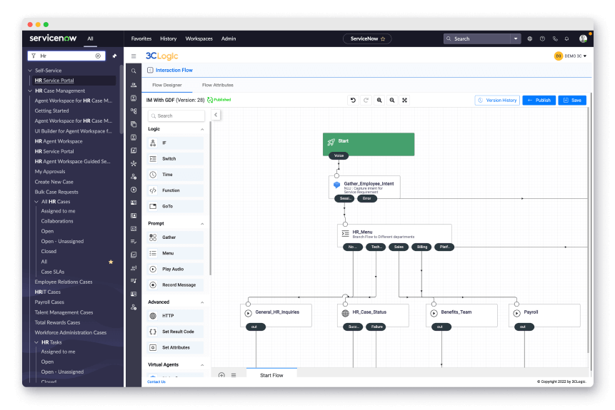 3CLogicServiceNow HR IVR