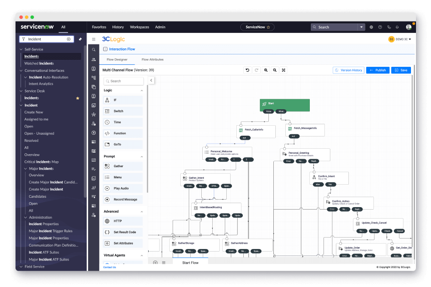3CLogic ServiceNow ITSM IVR