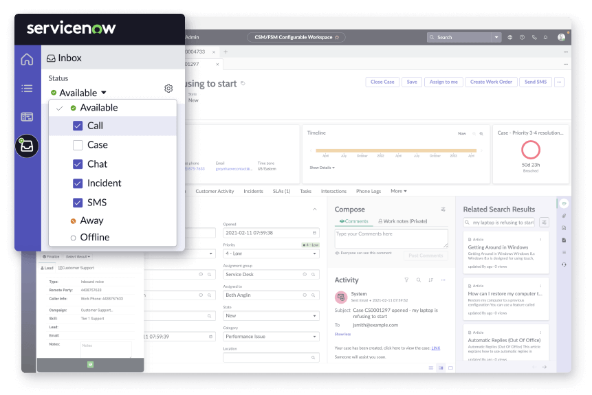 3CLogic ServiceNow Interface