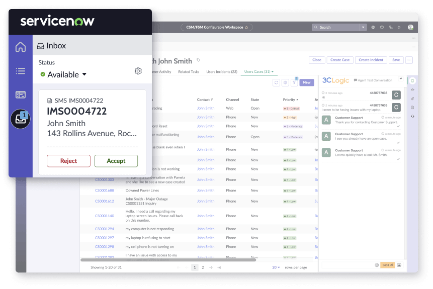 3CLogic ServiceNow Interface
