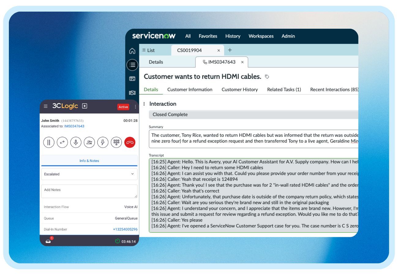 Agent Optimization & CTI for ServiceNow